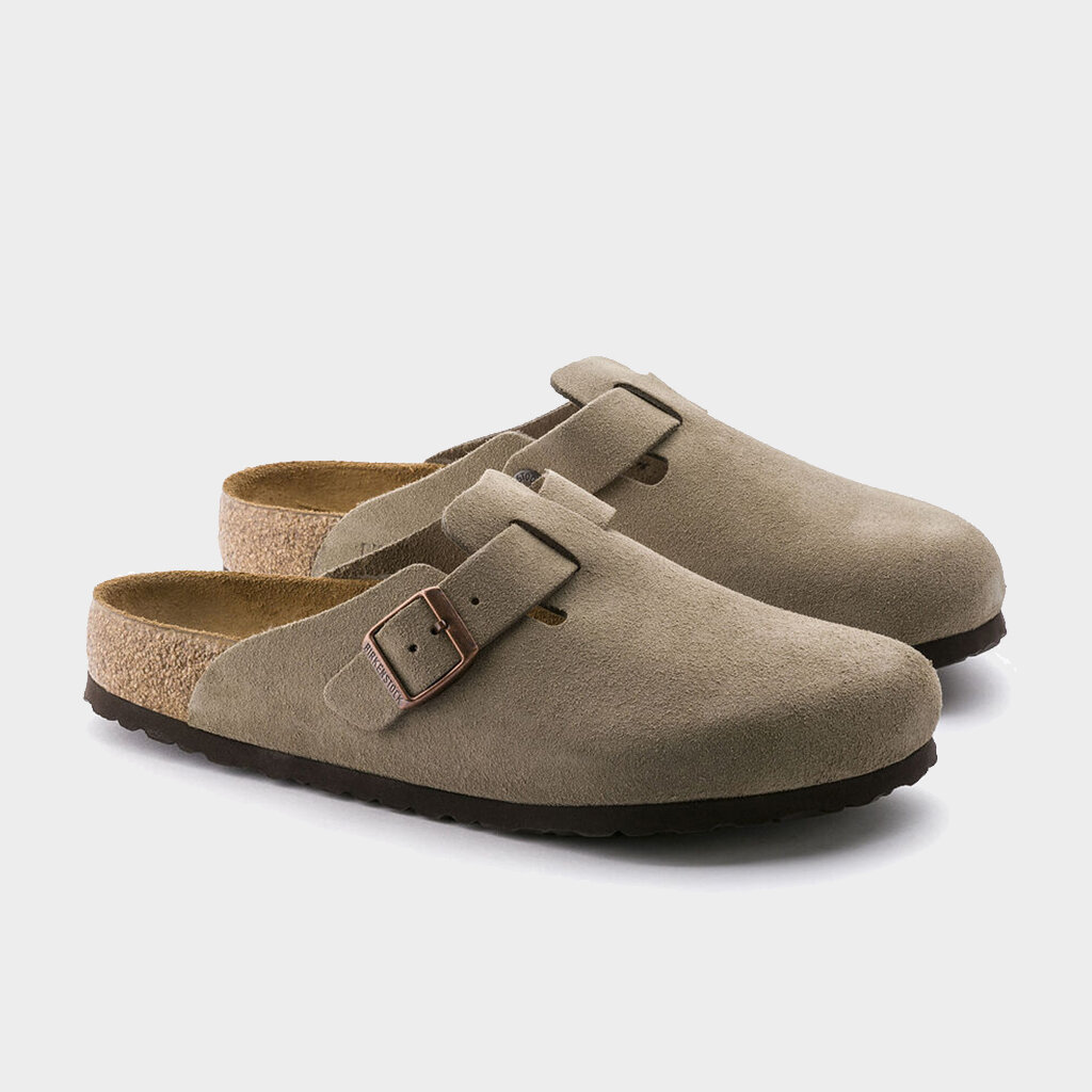 Shelta - Birkenstock Mens Boston Regular Soft Footbed Taupe (560771)