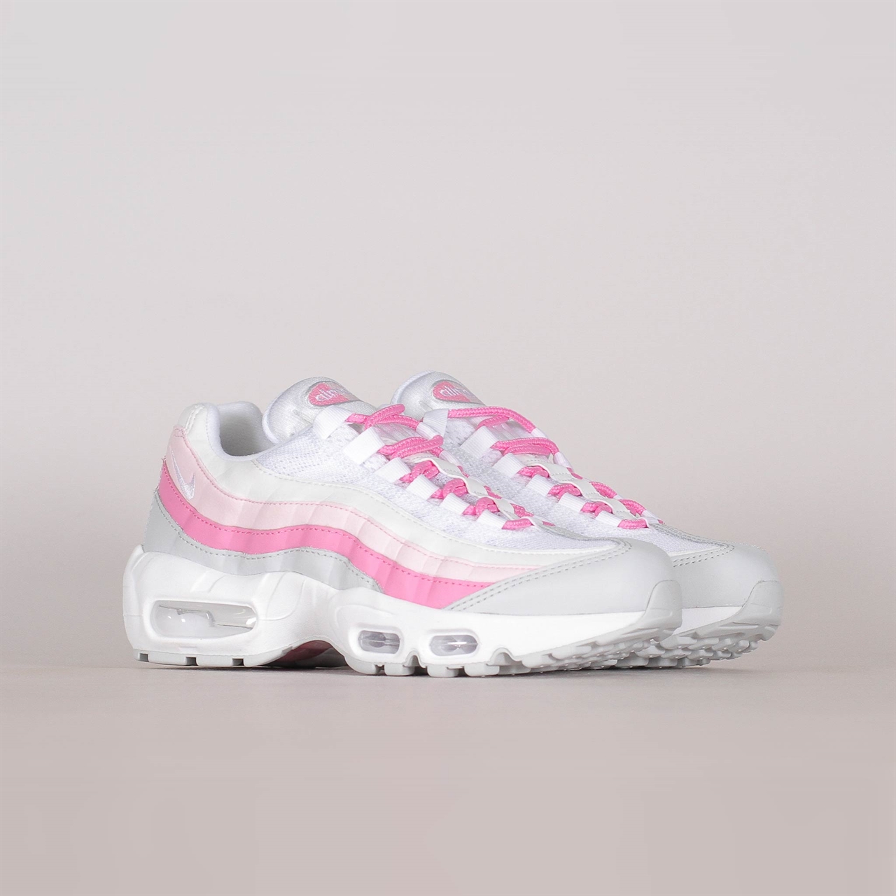 nike white and pink air max 95