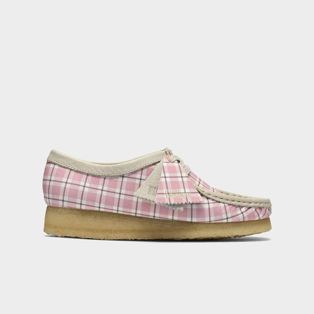 Shelta - Clarks Originals Womens Wallabee Pink Check (CL26185597)