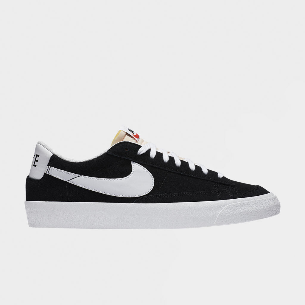 nike blazers black and white low